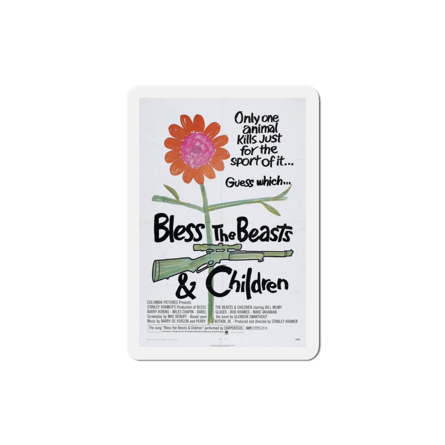 Bless the Beasts & Children 1971 Movie Poster Die-Cut Magnet-3 Inch-The Sticker Space