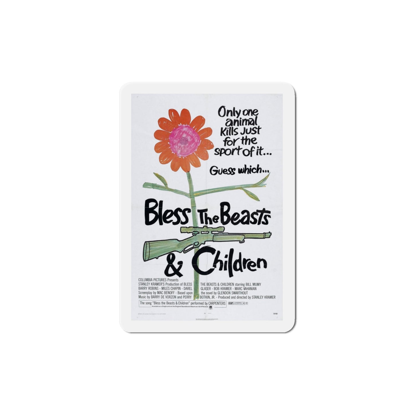 Bless the Beasts & Children 1971 Movie Poster Die-Cut Magnet-4 Inch-The Sticker Space