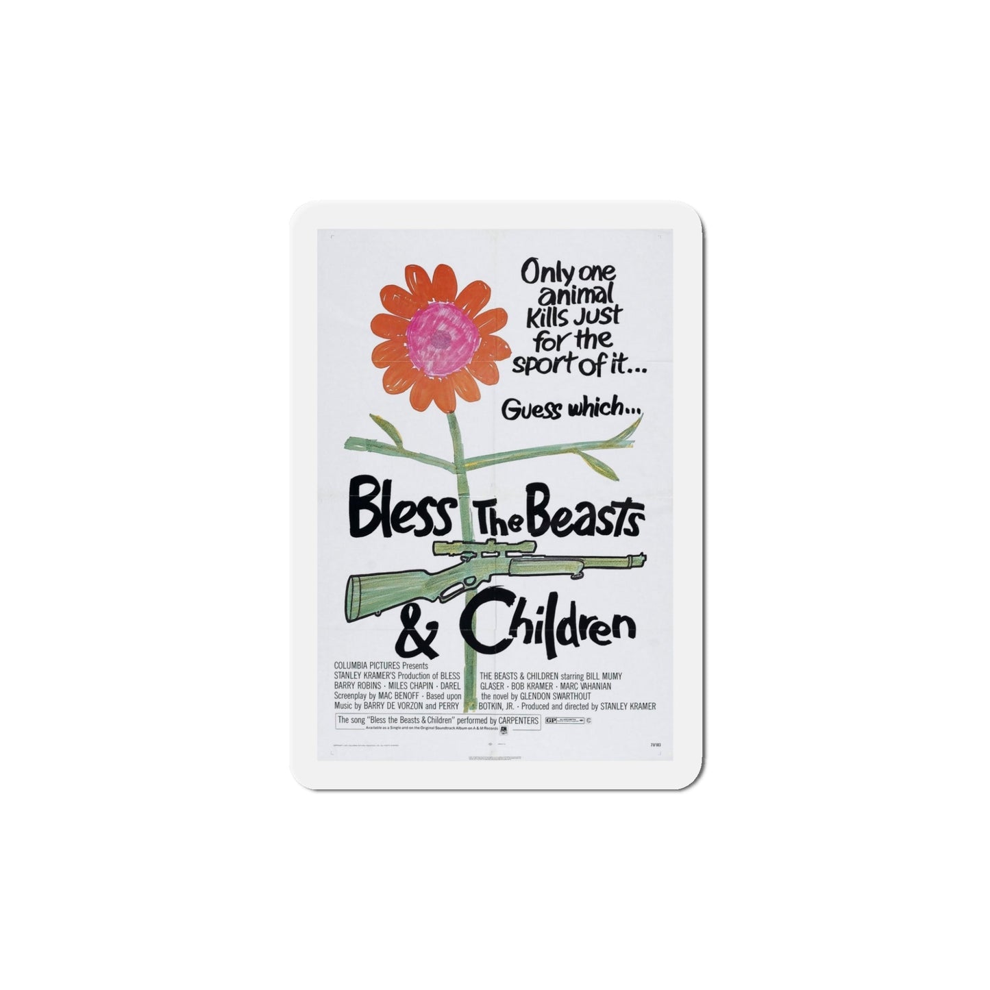 Bless the Beasts & Children 1971 Movie Poster Die-Cut Magnet-5 Inch-The Sticker Space