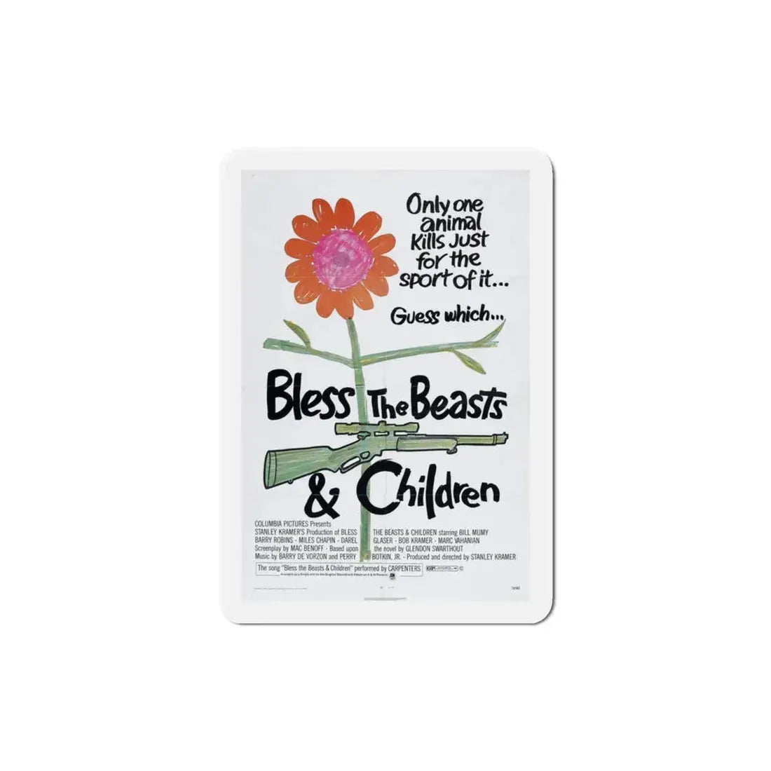 Bless the Beasts & Children 1971 Movie Poster Refrigerator Magnet 3 Inch - The Sticker Space