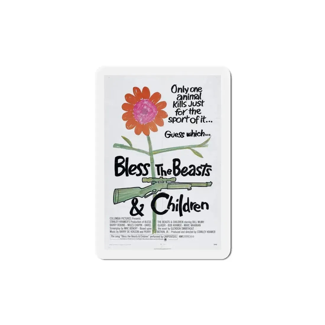 Bless the Beasts & Children 1971 Movie Poster Refrigerator Magnet 5 Inch - The Sticker Space