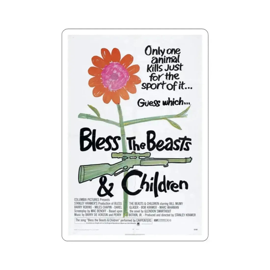 Bless the Beasts & Children 1971 Movie Poster STICKER Vinyl Die-Cut Decal - The Sticker Space