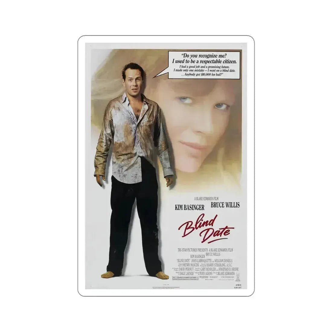 Blind Date 1987 Movie Poster STICKER Vinyl Die-Cut Decal 6 Inch - The Sticker Space