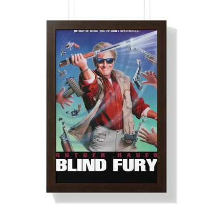 BLIND FURY 1989 - Framed Movie Poster 16″ x 24″ Walnut - The Sticker Space