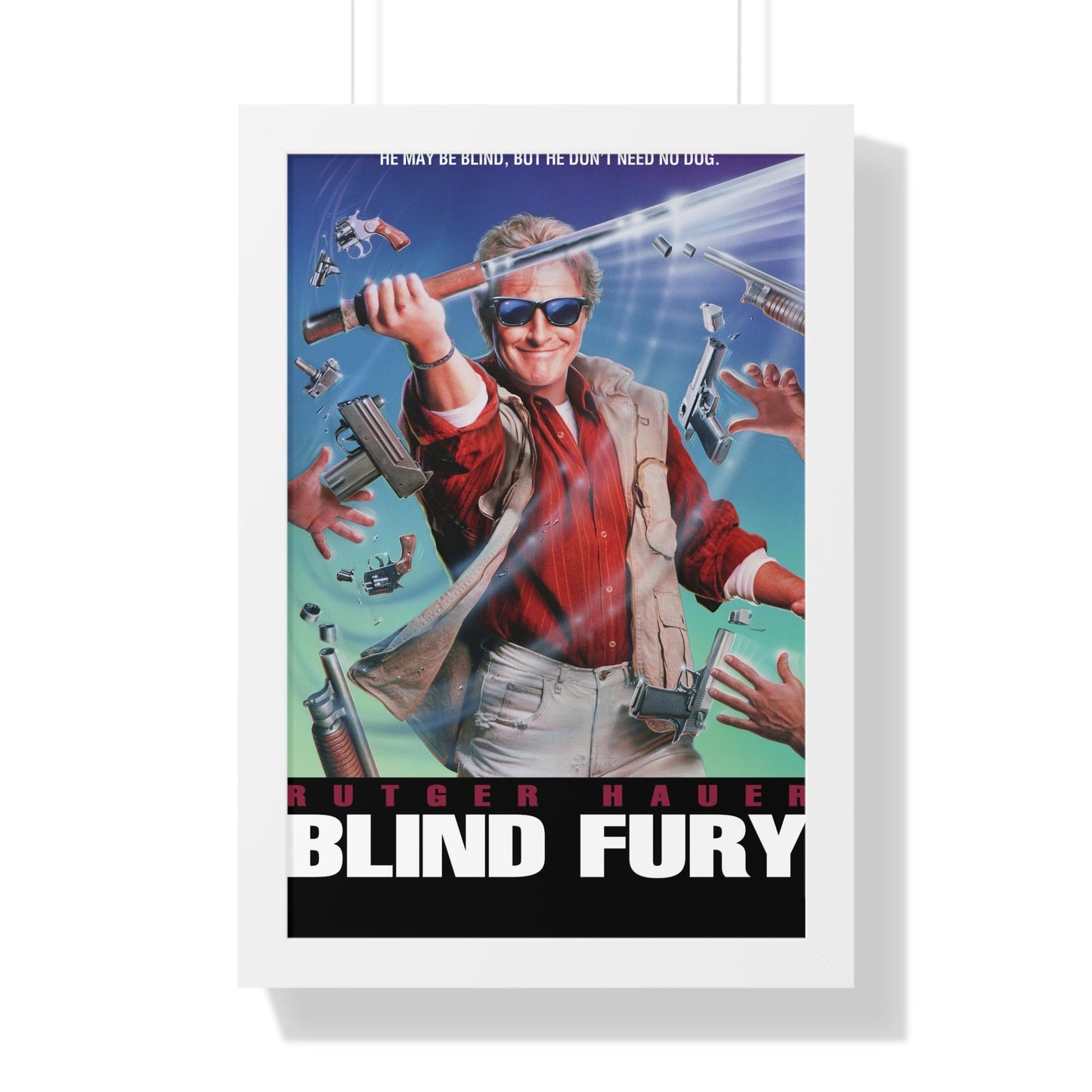 BLIND FURY 1989 - Framed Movie Poster-16″ x 24″-The Sticker Space