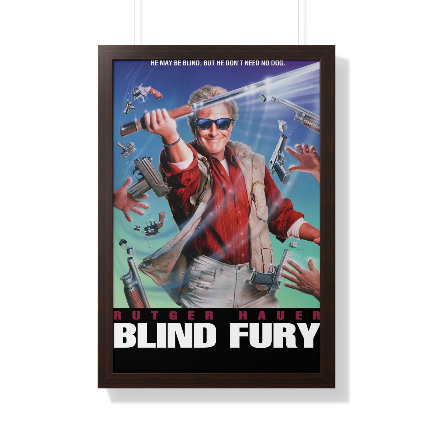 BLIND FURY 1989 - Framed Movie Poster-20" x 30"-The Sticker Space