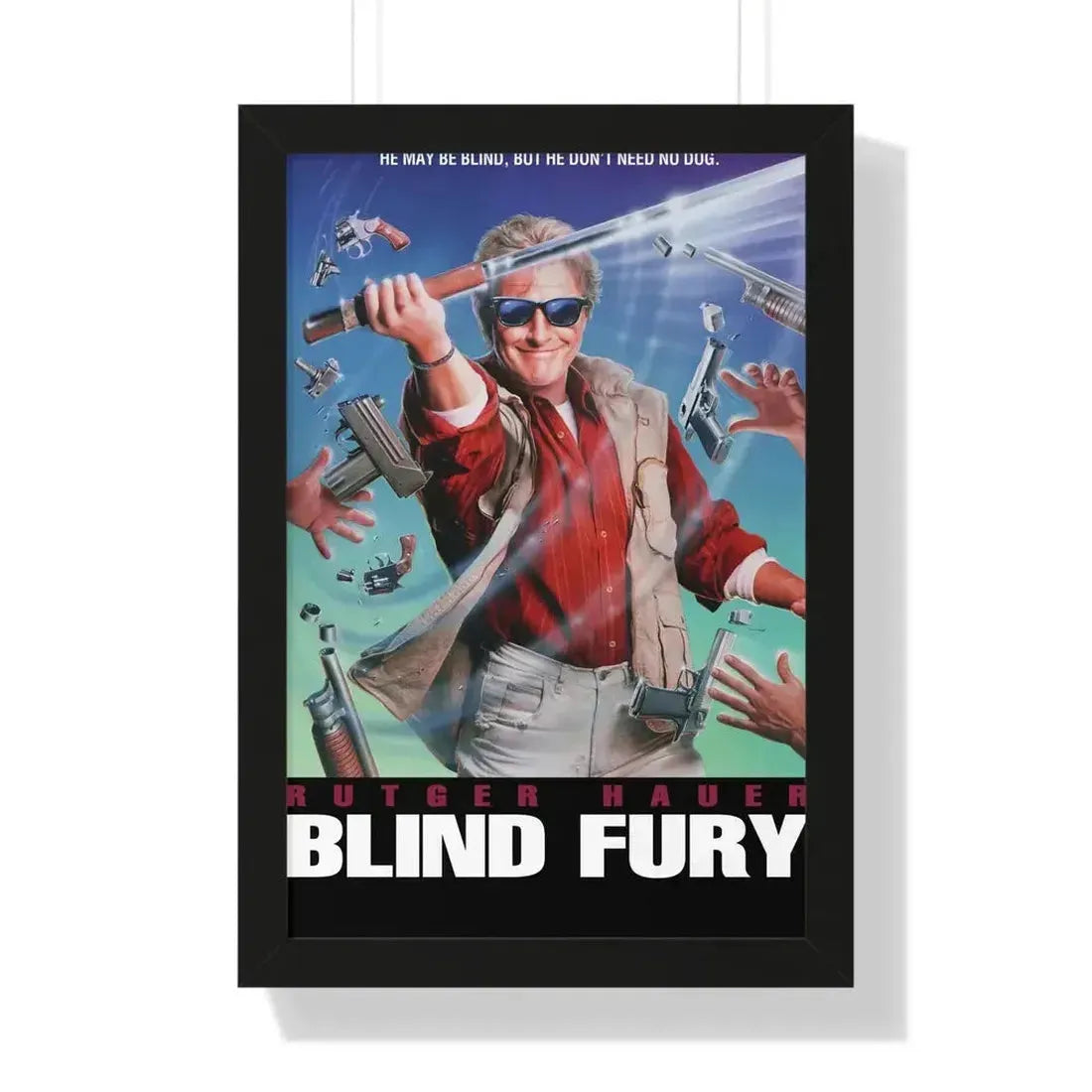 BLIND FURY 1989 - Framed Movie Poster - The Sticker Space