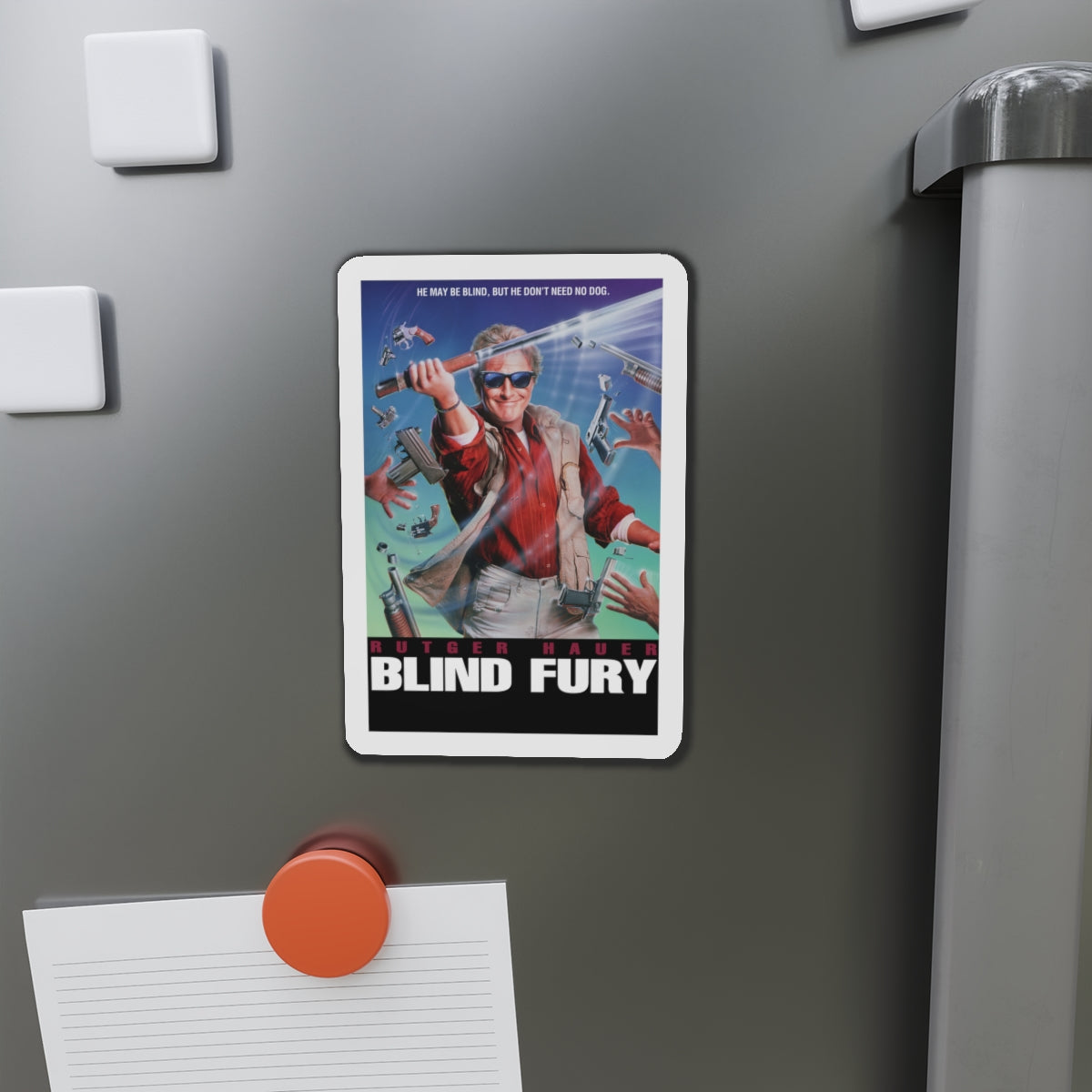 BLIND FURY 1989 Movie Poster - Die-Cut Magnet-The Sticker Space