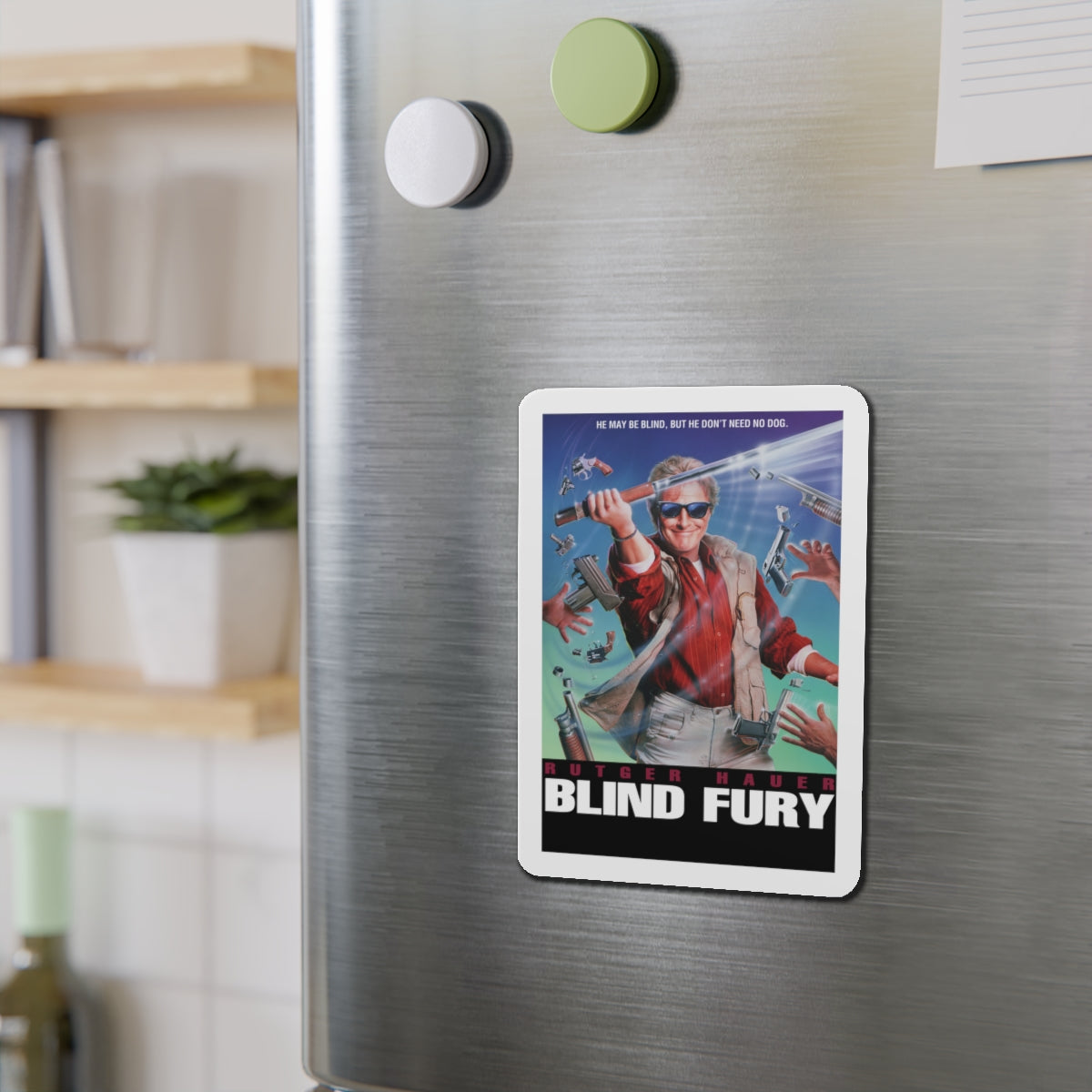 BLIND FURY 1989 Movie Poster - Die-Cut Magnet-The Sticker Space