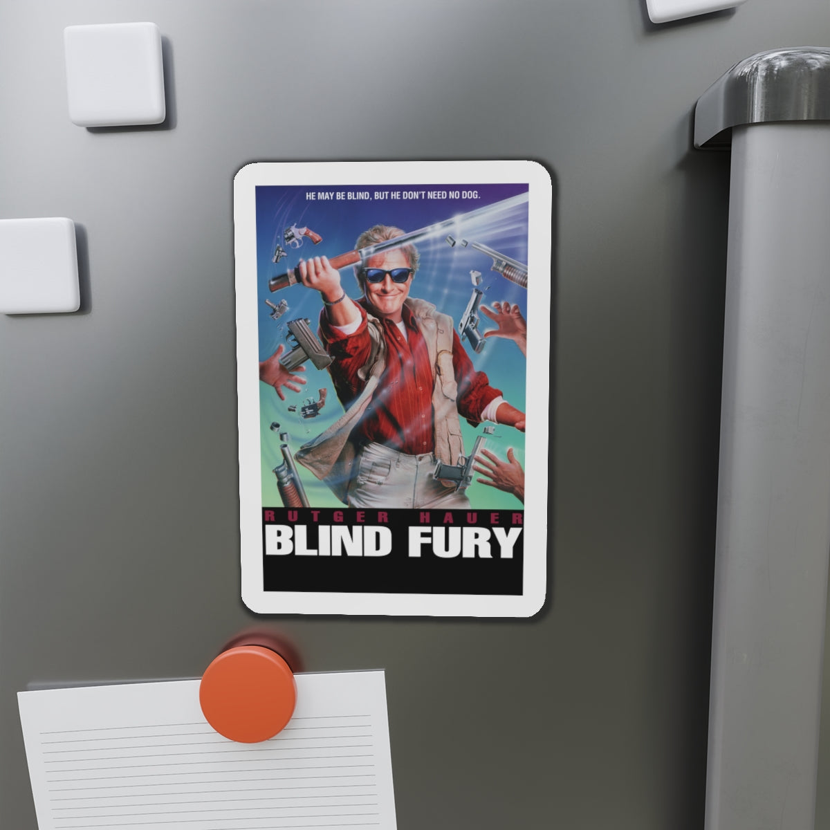 BLIND FURY 1989 Movie Poster - Die-Cut Magnet-The Sticker Space