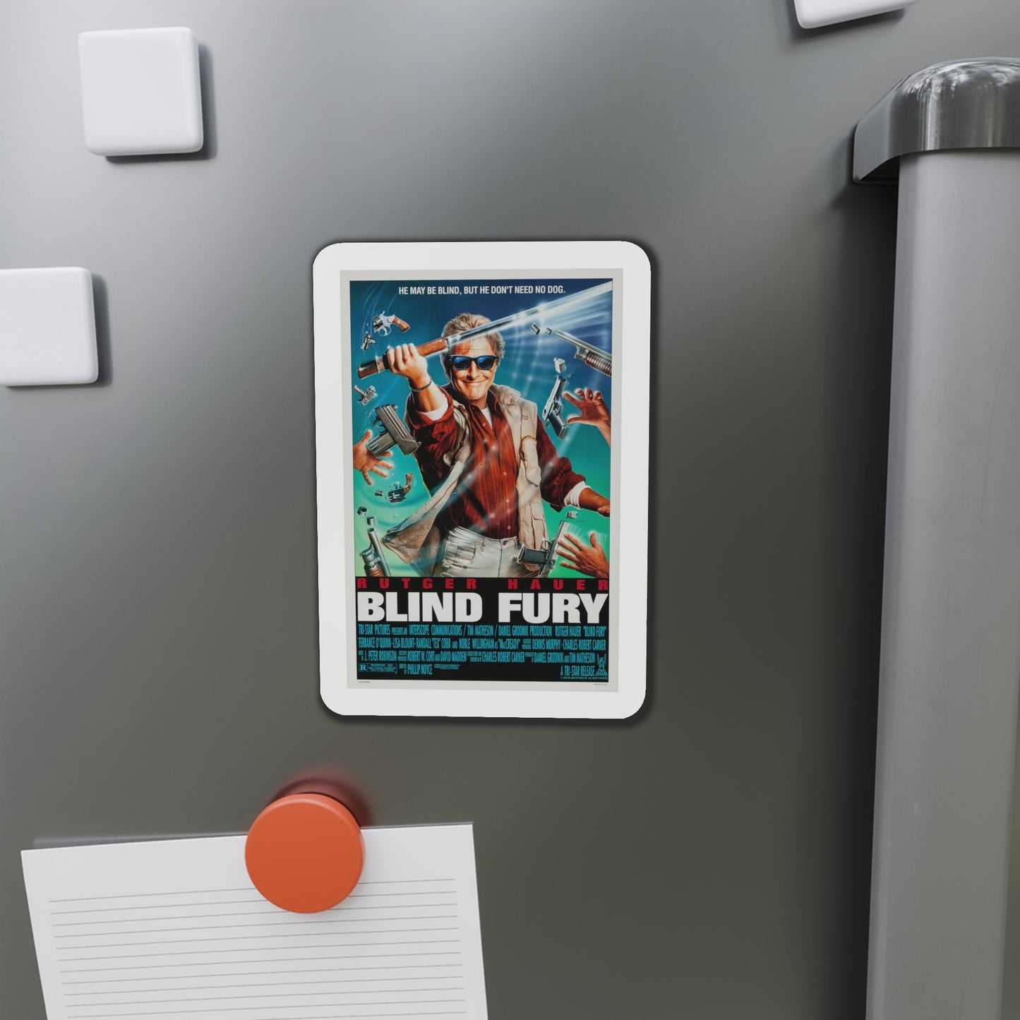 Blind Fury 1990 Movie Poster Die-Cut Magnet-The Sticker Space