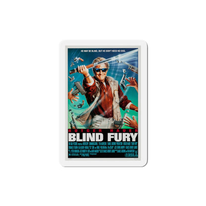 Blind Fury 1990 Movie Poster Die-Cut Magnet-4" x 4"-The Sticker Space