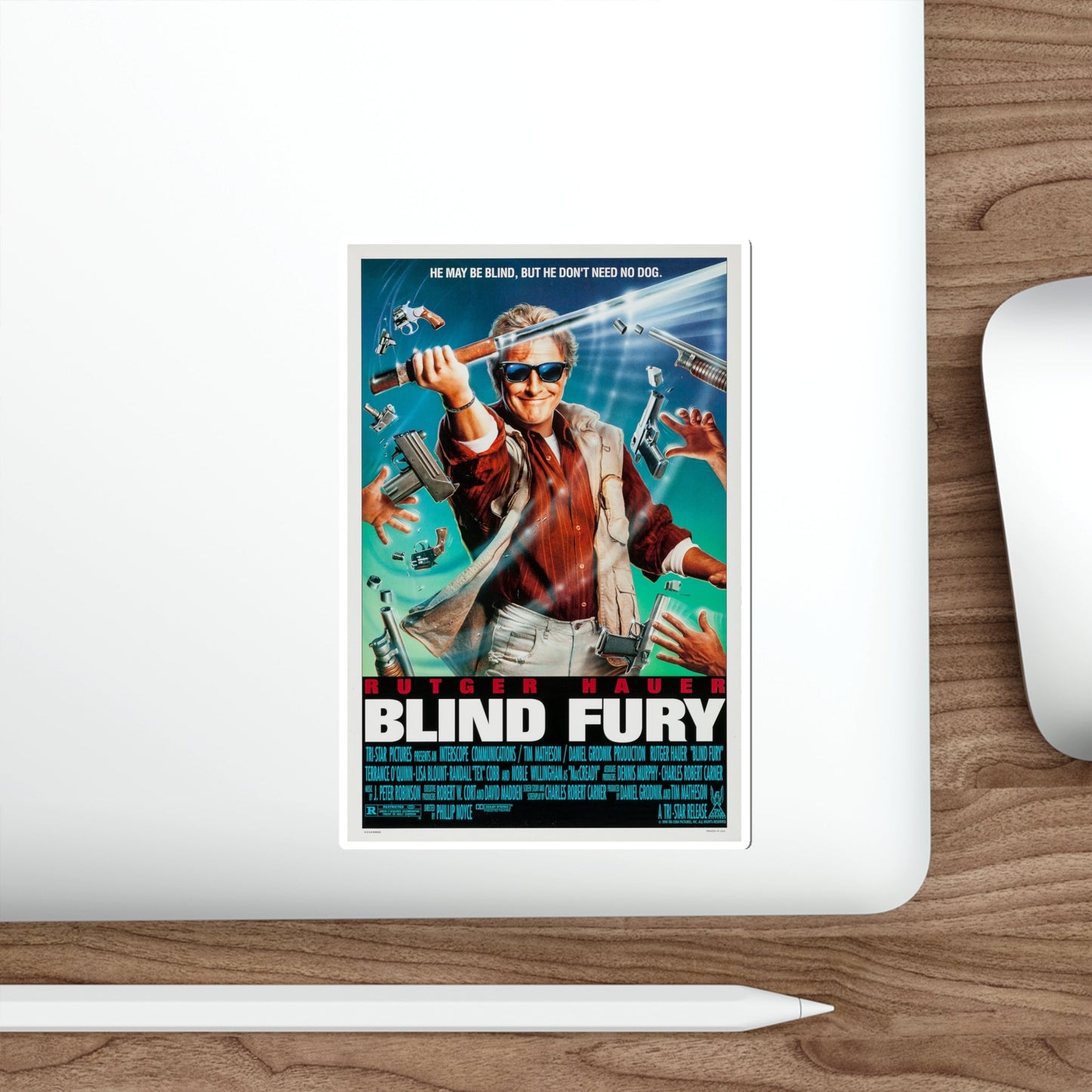 Blind Fury 1990 Movie Poster STICKER Vinyl Die-Cut Decal-The Sticker Space