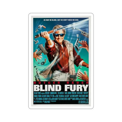 Blind Fury 1990 Movie Poster STICKER Vinyl Die-Cut Decal 5 Inch - The Sticker Space