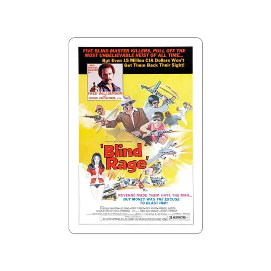 BLIND RAGE 1976 Movie Poster STICKER Vinyl Die-Cut Decal 2 Inch - The Sticker Space
