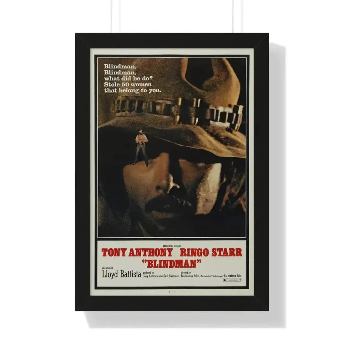 BLINDMAN 1971 - Framed Movie Poster 16″ x 24″ Black - The Sticker Space