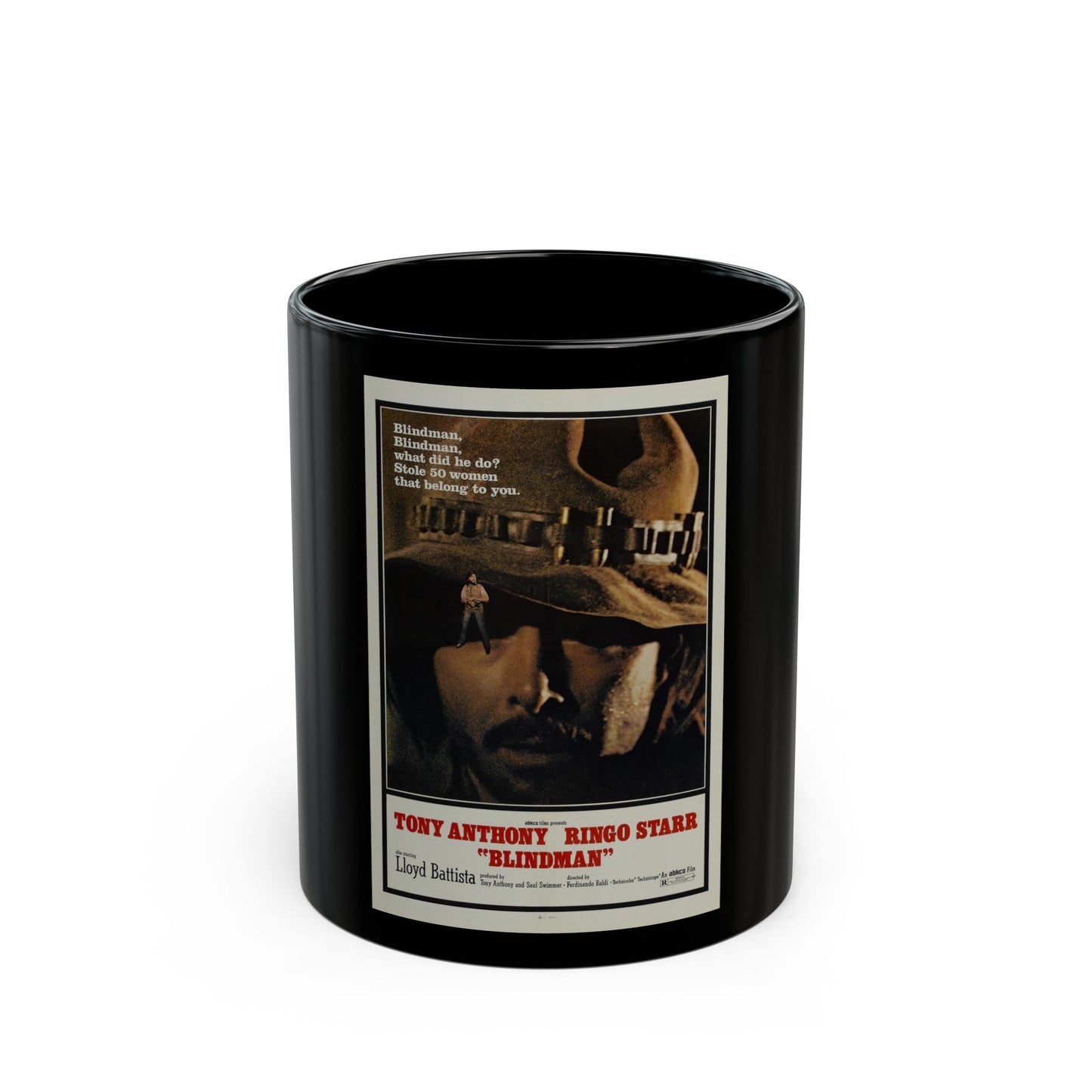 BLINDMAN 1971 Movie Poster - Black Coffee Mug-11oz-The Sticker Space