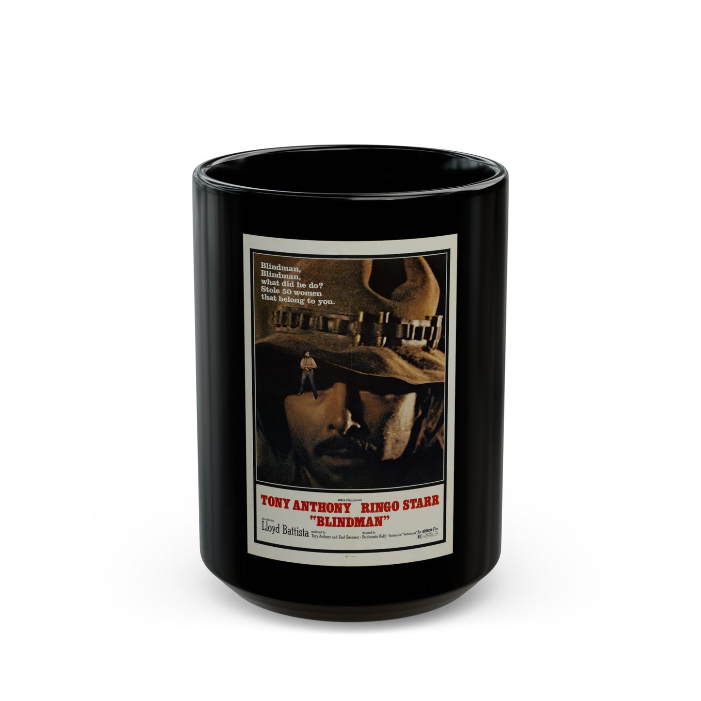 BLINDMAN 1971 Movie Poster - Black Coffee Mug-15oz-The Sticker Space