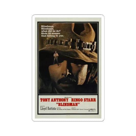 BLINDMAN 1971 Movie Poster - STICKER Vinyl Kiss-Cut Decal 2 Inch White - The Sticker Space