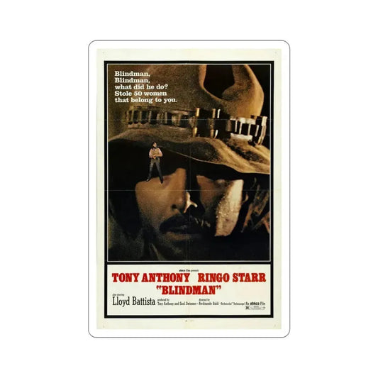 Blindman 1972 Movie Poster STICKER Vinyl Die-Cut Decal 6 Inch - The Sticker Space