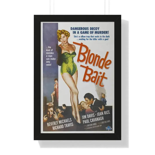BLONDE BAIT 1956 - Framed Movie Poster 16″ x 24″ Black - The Sticker Space