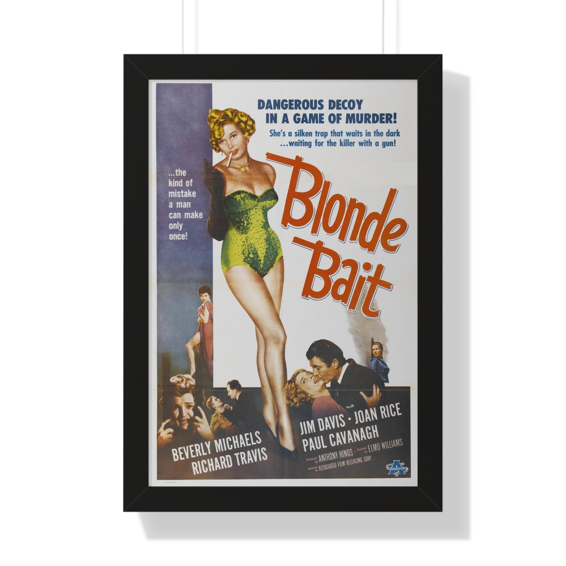 BLONDE BAIT 1956 - Framed Movie Poster-16″ x 24″-The Sticker Space