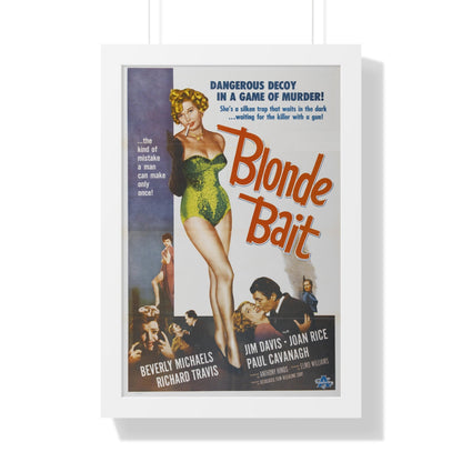 BLONDE BAIT 1956 - Framed Movie Poster-16″ x 24″-The Sticker Space