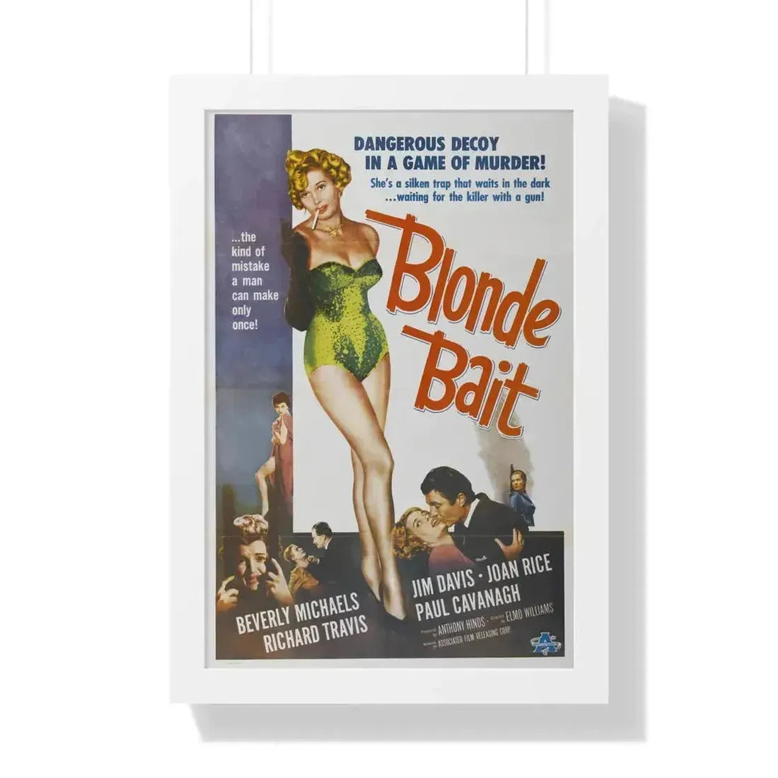 BLONDE BAIT 1956 - Framed Movie Poster 16″ x 24″ White - The Sticker Space