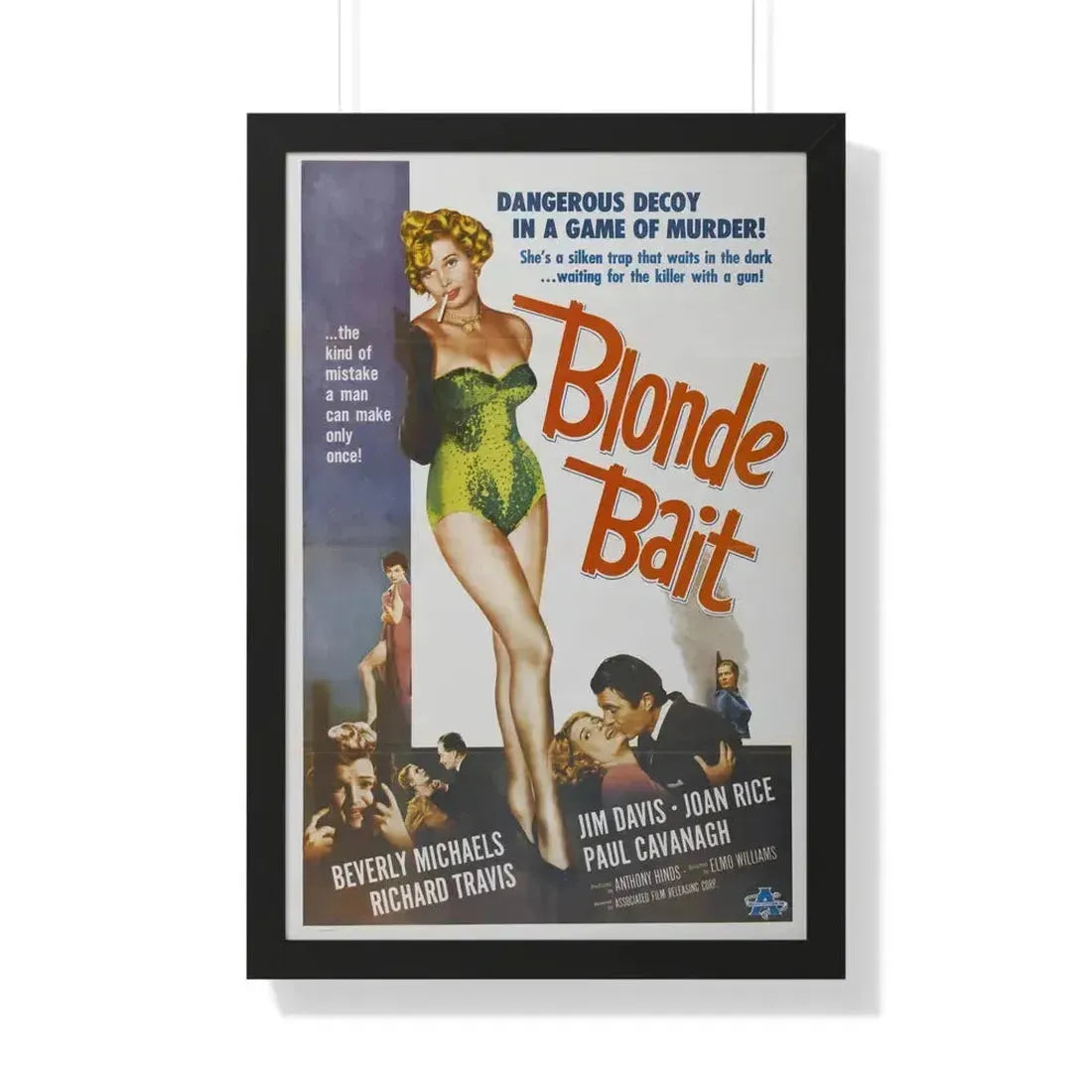 BLONDE BAIT 1956 - Framed Movie Poster 20" x 30" Black - The Sticker Space