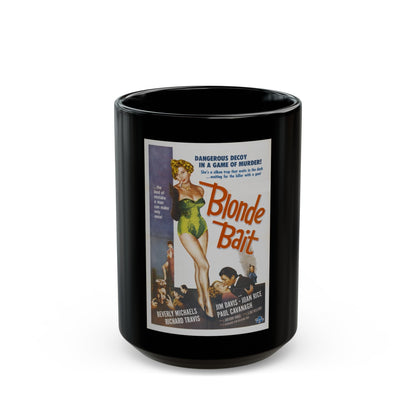 BLONDE BAIT 1956 Movie Poster - Black Coffee Mug-15oz-The Sticker Space