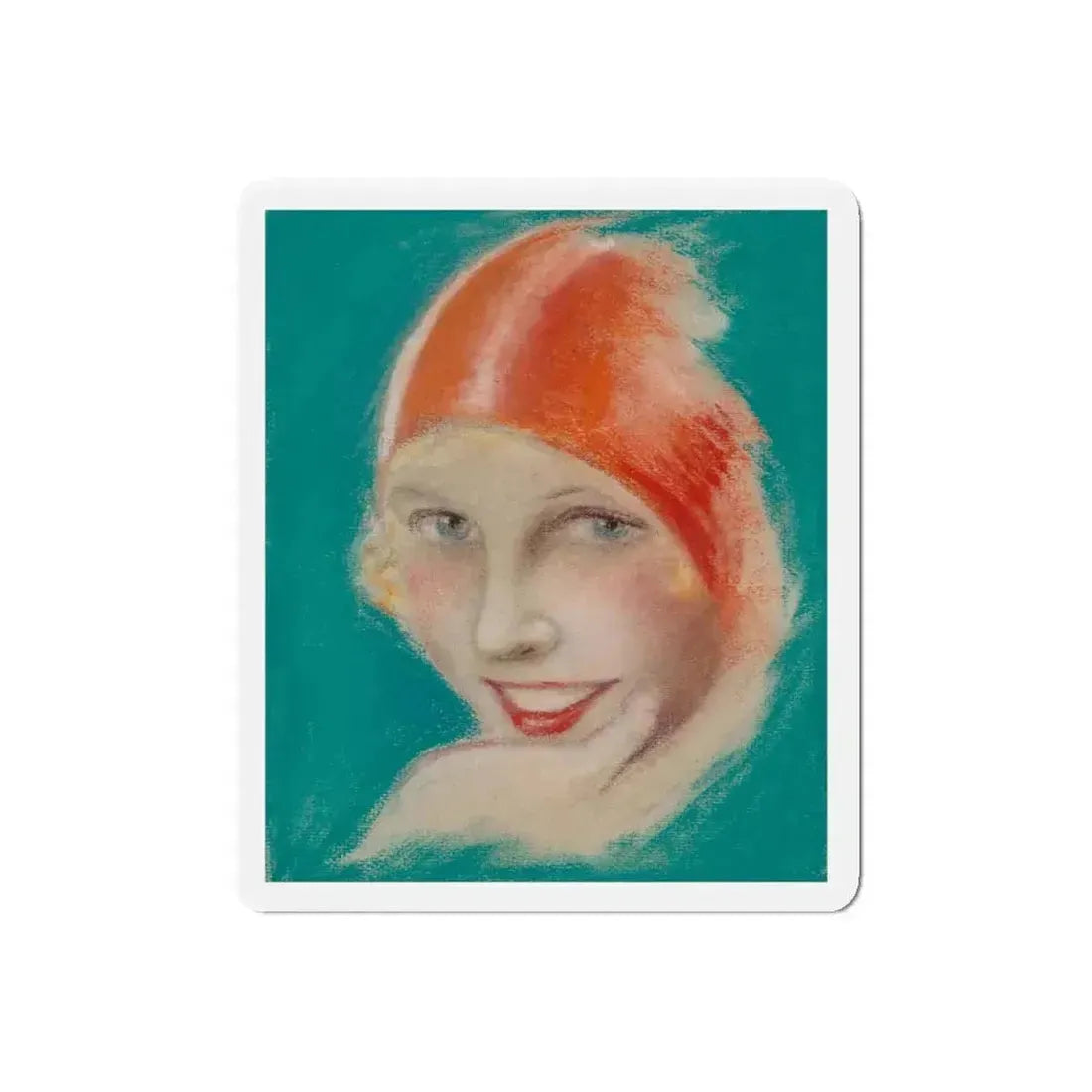 Blonde Beauty (Magazine Illustration) Refrigerator Magnet 6 Inch Die-Cut - The Sticker Space