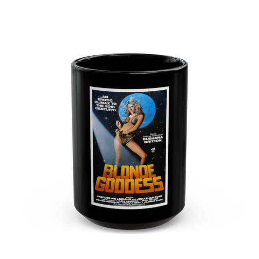 BLONDE GODDESS 1982 Movie Poster - Black Coffee Mug-15oz-The Sticker Space