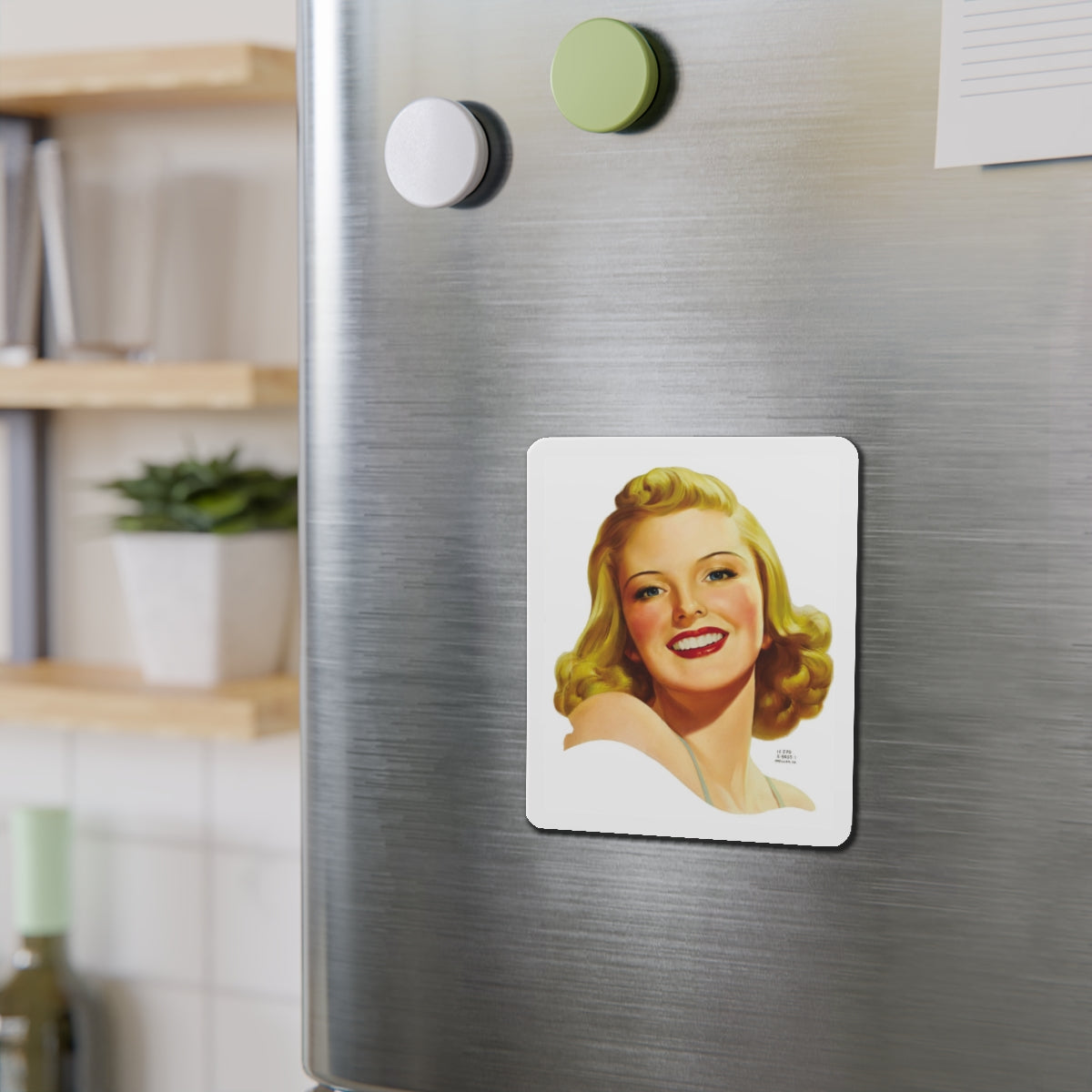 Blonde (Magazine Illustration) Refrigerator Magnet-The Sticker Space