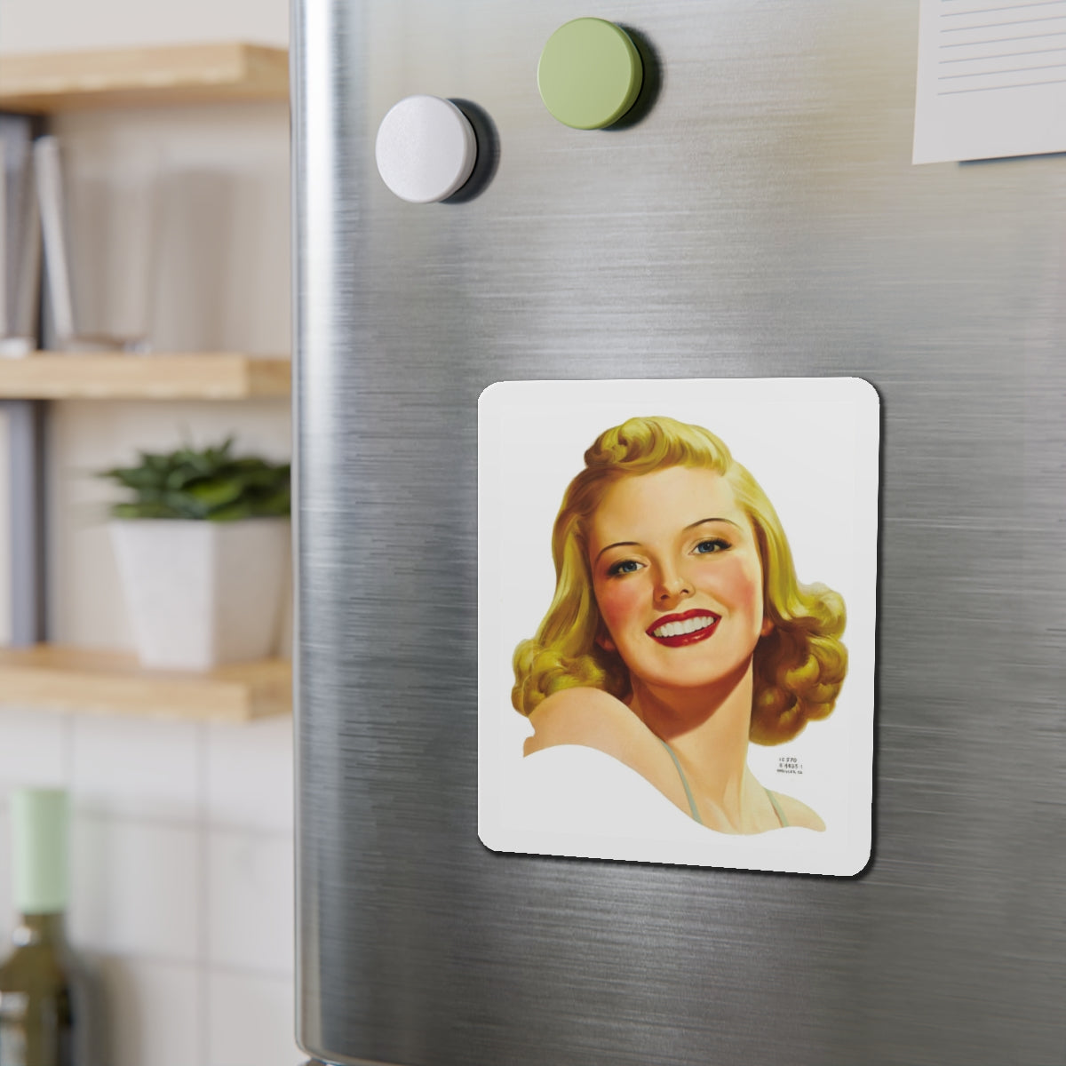 Blonde (Magazine Illustration) Refrigerator Magnet-The Sticker Space