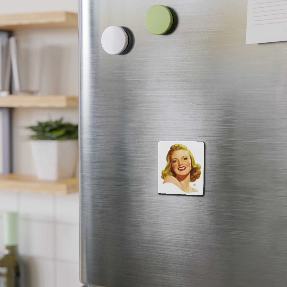 Blonde (Magazine Illustration) Refrigerator Magnet-The Sticker Space