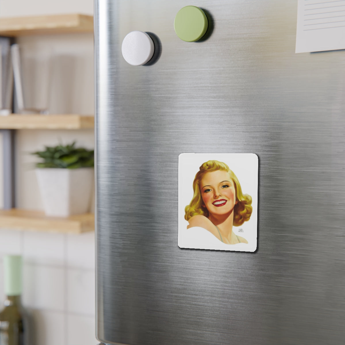 Blonde (Magazine Illustration) Refrigerator Magnet-The Sticker Space