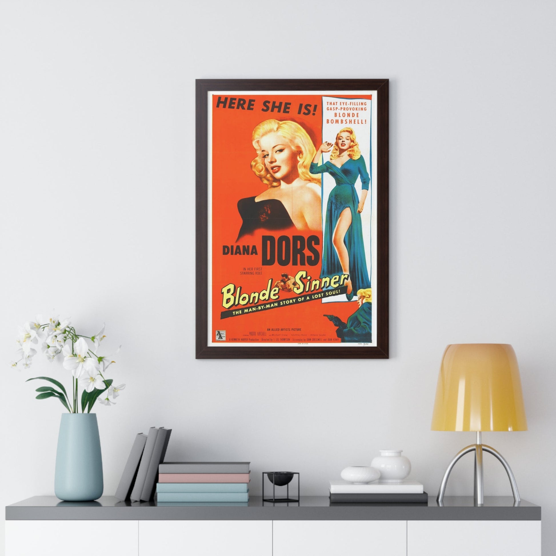 BLONDE SINNER 1956 - Framed Movie Poster-The Sticker Space