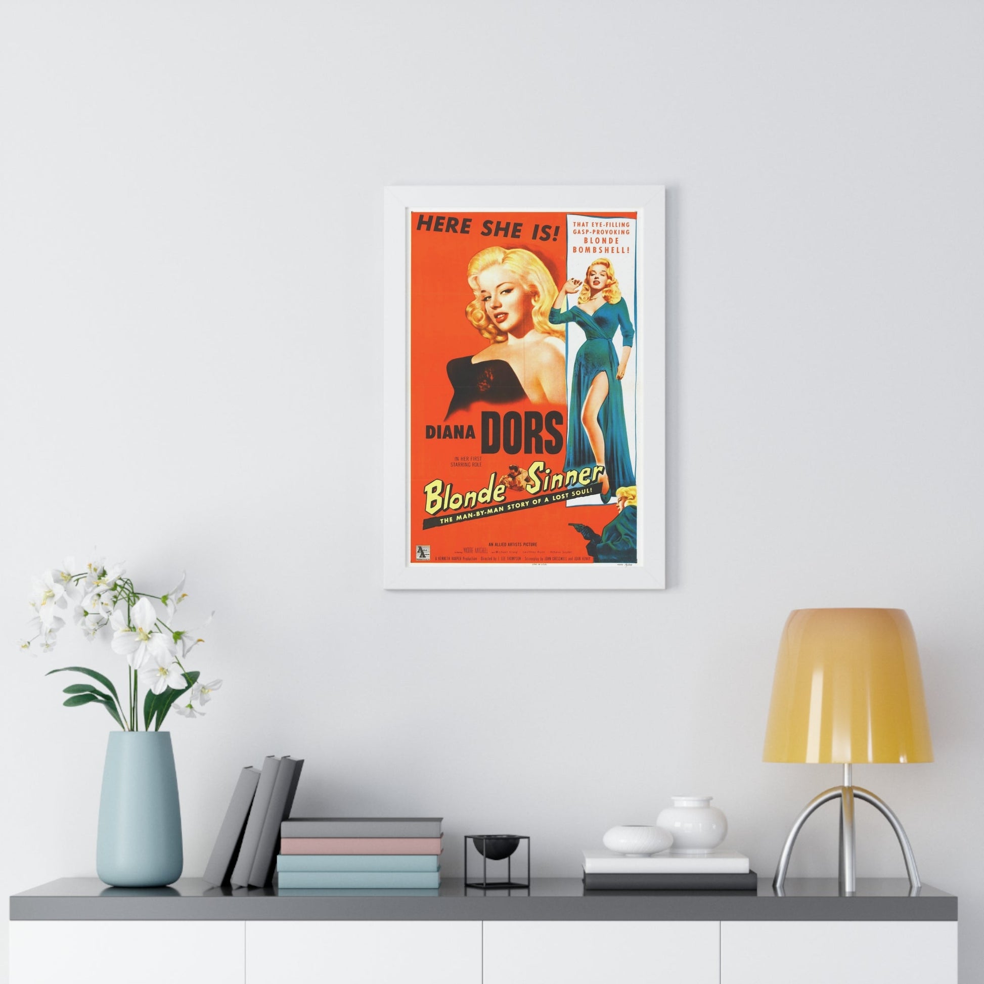 BLONDE SINNER 1956 - Framed Movie Poster-The Sticker Space