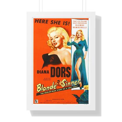 BLONDE SINNER 1956 - Framed Movie Poster-16″ x 24″-The Sticker Space