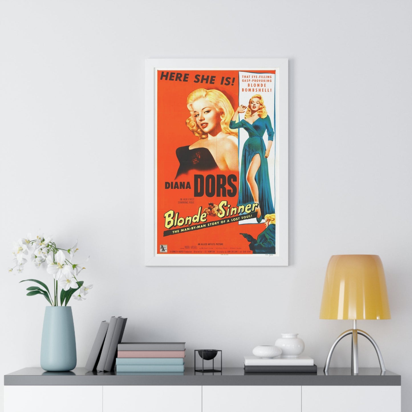 BLONDE SINNER 1956 - Framed Movie Poster-The Sticker Space