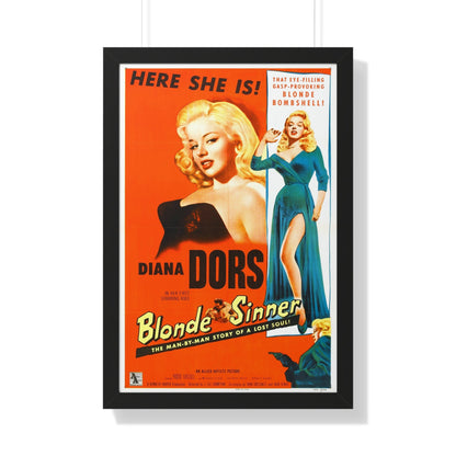 BLONDE SINNER 1956 - Framed Movie Poster-20" x 30"-The Sticker Space