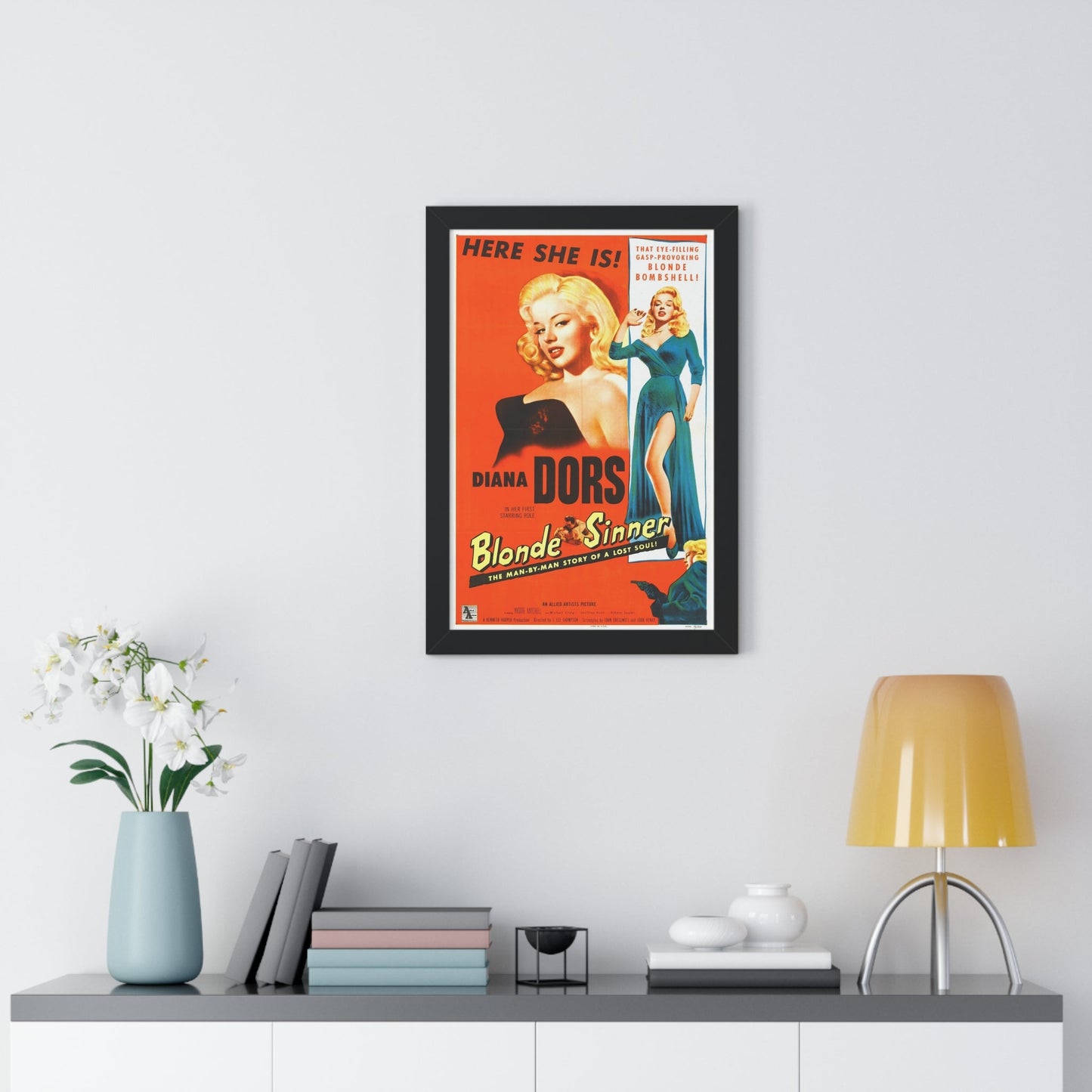 BLONDE SINNER 1956 - Framed Movie Poster-The Sticker Space