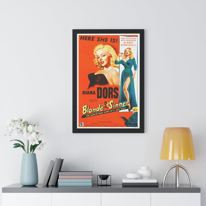 BLONDE SINNER 1956 - Framed Movie Poster-The Sticker Space