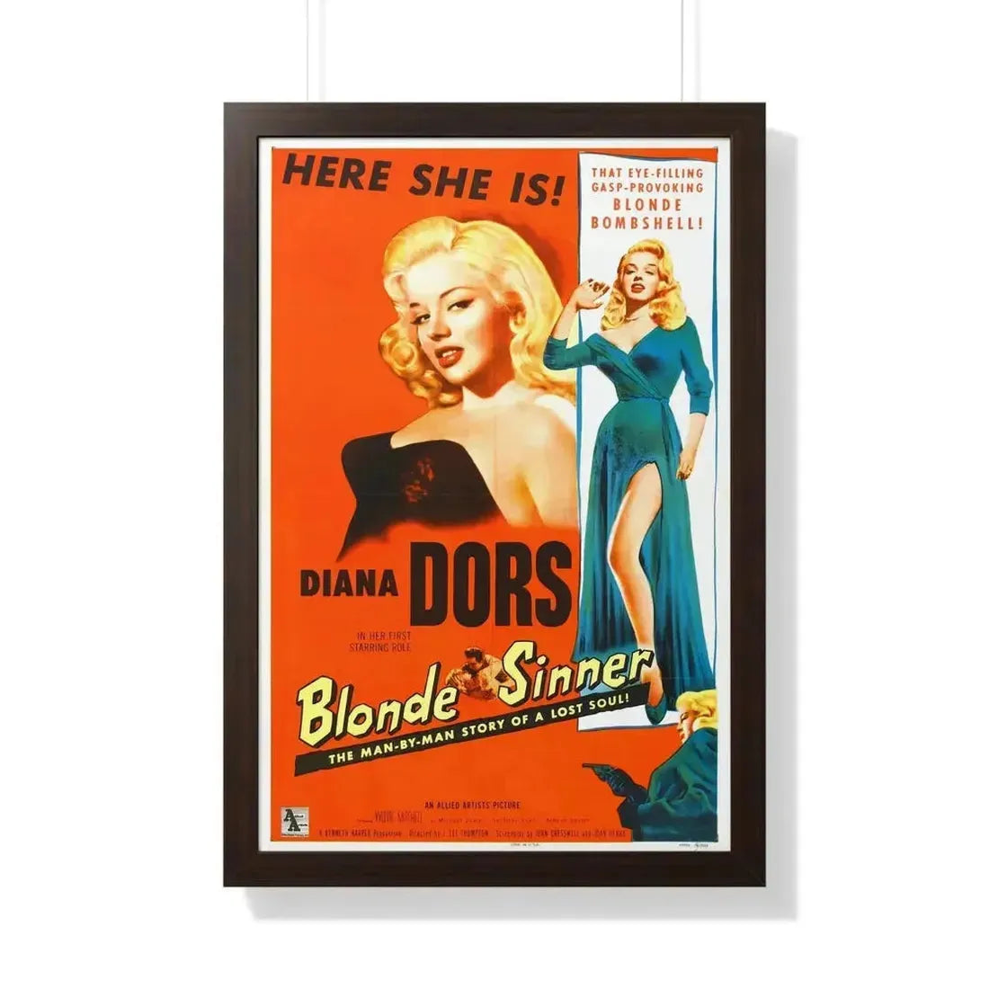 BLONDE SINNER 1956 - Framed Movie Poster - The Sticker Space