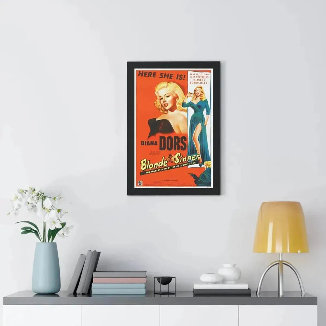 BLONDE SINNER 1956 - Framed Movie Poster - The Sticker Space