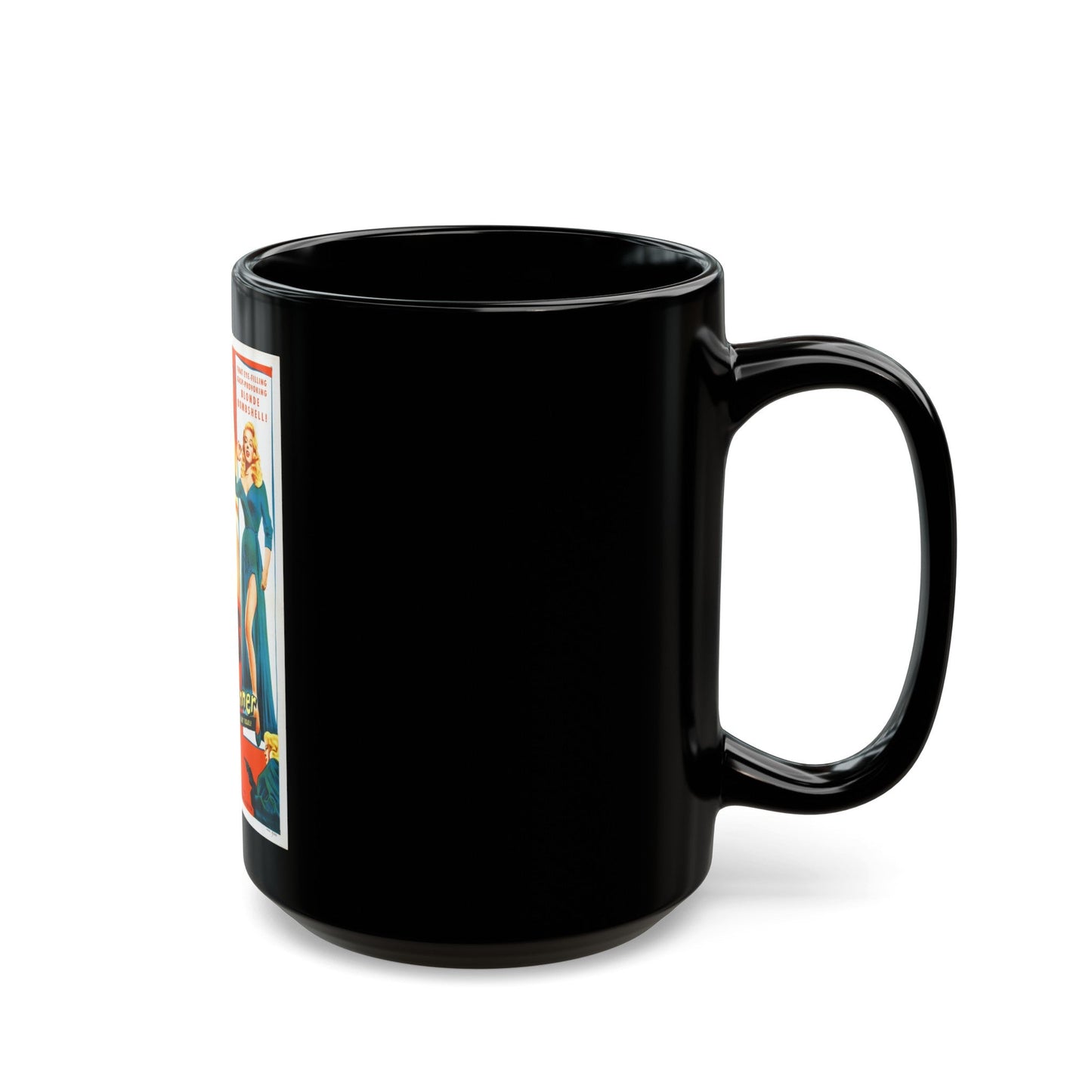 BLONDE SINNER 1956 Movie Poster - Black Coffee Mug-The Sticker Space