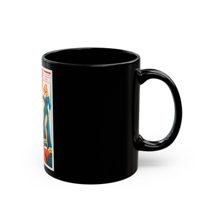 BLONDE SINNER 1956 Movie Poster - Black Coffee Mug-The Sticker Space