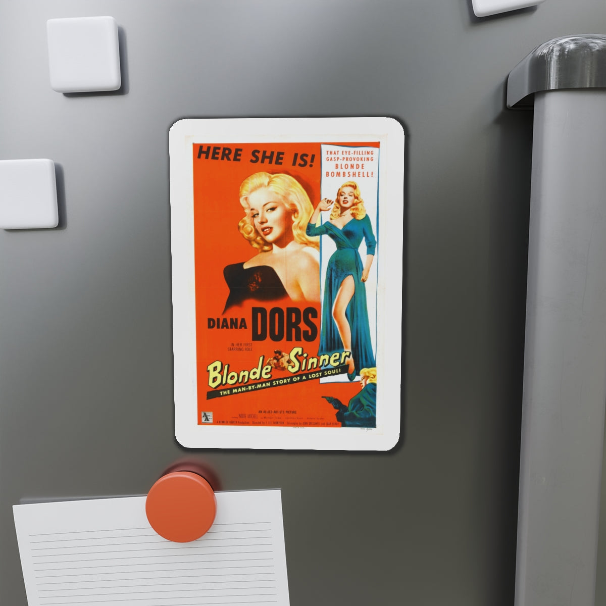 BLONDE SINNER 1956 Movie Poster - Die-Cut Magnet-The Sticker Space