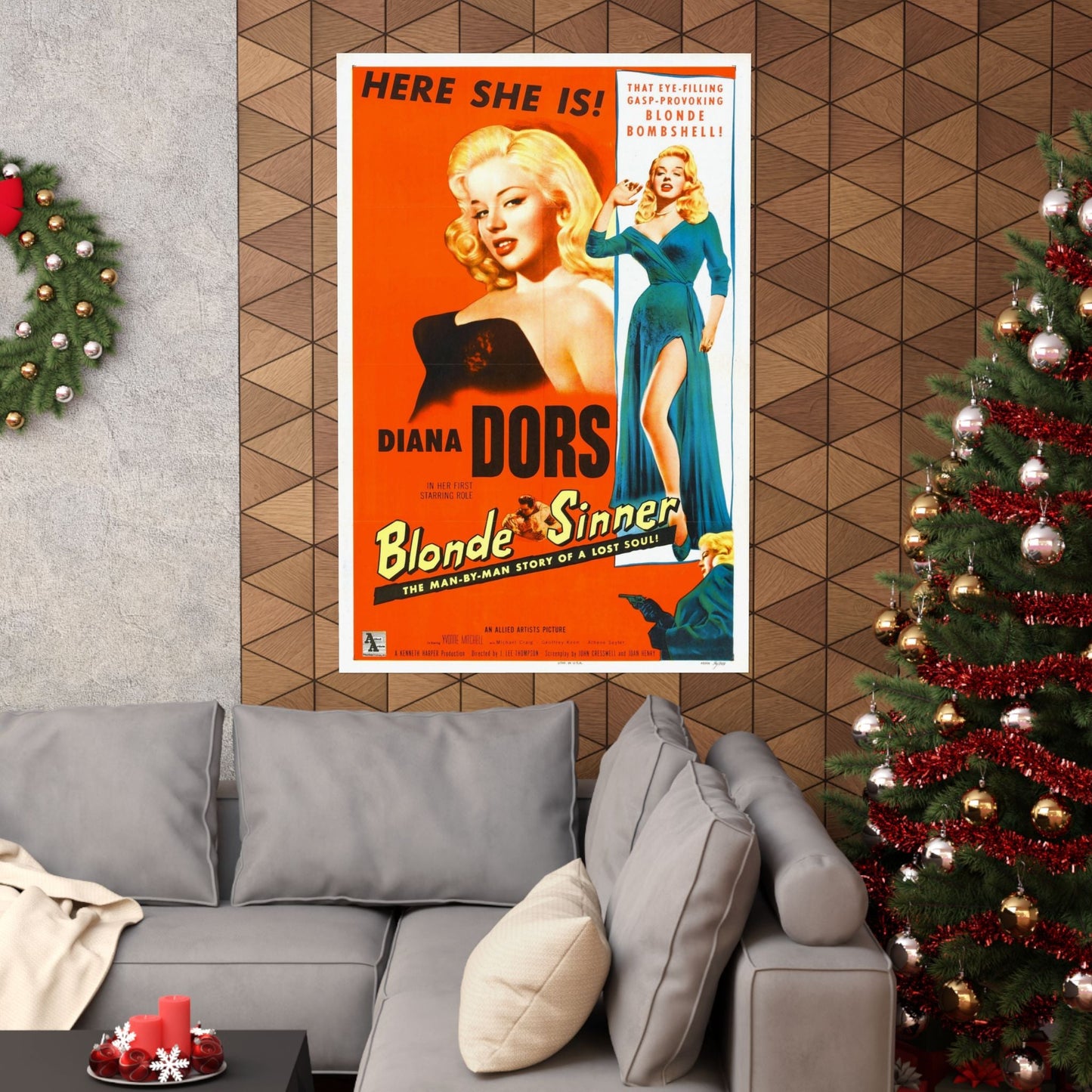 BLONDE SINNER 1956 - Paper Movie Poster-The Sticker Space