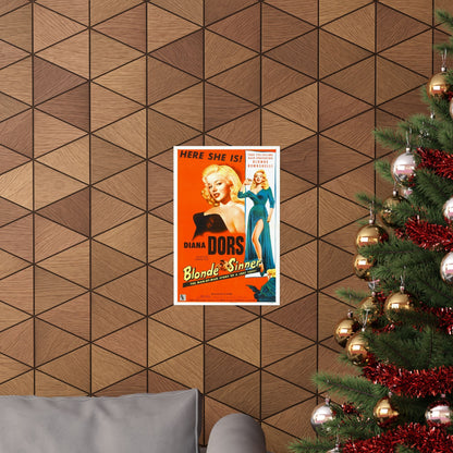 BLONDE SINNER 1956 - Paper Movie Poster-The Sticker Space